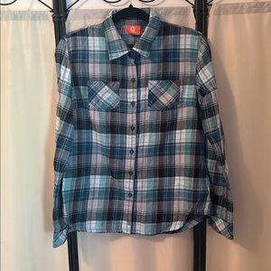 Merrell Blue and Black Plaid Shirt